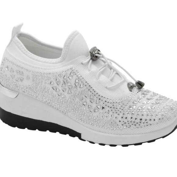 golden road Shoes - Golden road Women's Chunky Rhinestone Sneaker Sparkly Bling Mesh Slip on Elastic